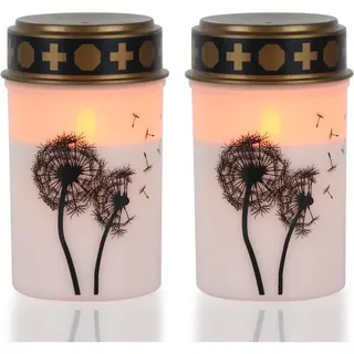 Flackernde Weiße Led-trauerkerzen, Batteriebetrieben, Wasserdicht, Flammenlos (2er-set)