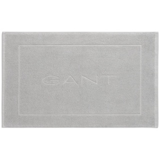 GANT Badematte - Duschvorleger, Frottee, Bio-Baumwolle, Logo, uni Hellgrau 50x80cm