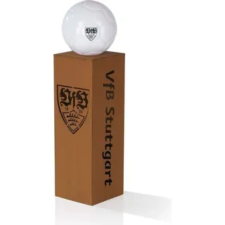 VFB Stuttgart LED-Dekosäule Rost-Optik mit Leuchtkugel - 84 cm - braun