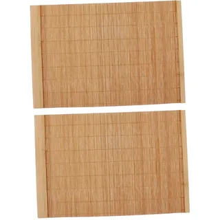 Alipis Tischset Bambus Holz 2 Stück 30x20cm Isolierunterlage rutschfest Platzdeckchen Waschbar Tischdeko für Esstisch Teezeremonie Geschirr Teller Tassen Schüsseln