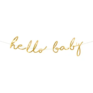 Partydeco Wimpelkette Girlande 18 x 70 cm Gold