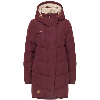 Ragwear Damen Wintermantel Pavla weinrot/naturweiß/Cognac XL