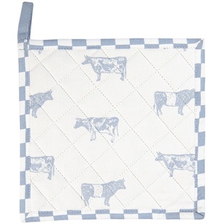 Ofenlappen Topflappen COWS BLUE blau/weiß Baumwolle gefüttert Küche