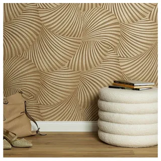 Erismann Vliestapete Fächer Streifen Beige Gold Metallic 10525-30 Guido Maria Kretschmer