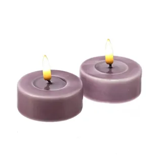 283 LED Maxi Teelichter Mia flackernd Echtwachs D:6,1cm flieder 2St