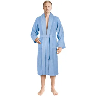 Hammetex Herren Bademantel, 100% Baumwolle, 380 g/m2, OEKO-TEX | Frottee, Bindegürtel & Taschen, weich & saugstark, klassischer Schnitt, Saunamantel & Morgenmantel für Zuhause - S