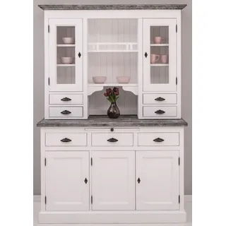 Casa Padrino Küchenbuffet Casa Padrino Landhausstil 138 x 50 x 197 cm Weiß / Dunkelgrau