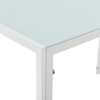 Esstisch Enschede 105x60x75 cm Tischplatte Glas Weiß