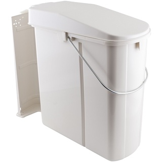 Wesco Solo Mülleimer mit Deckel, Einbau-Abfalleimer Kunststoff weiß 19 Liter