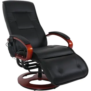 Mendler Relaxliege Arles II-AM, Relaxsessel Massagesessel, MIT Massage - Leder, schwarz