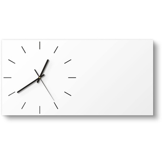 DEQORI Glasuhr | vertikal 60x30 cm | Unifarben - Weiß | große XXL Design Uhr aus Glas | leise Wanduhr für Wohnzimmer & Küche | Moderne Hingucker Uhr für die Wand
