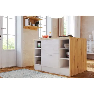 Respekta Kücheninsel Anton 124 cm Weiß