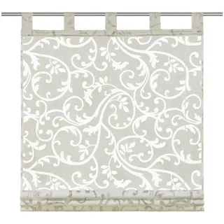 Joyswahl Raffrollo Rankenmuster des Ausbrenner, mit Schlaufen, Gardinenstange, freihängend, Voile Ausbrenner Schlaufenrollo braun 80 cm x 150 cm
