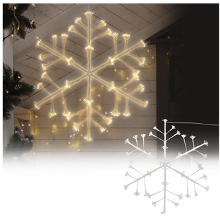 ECD Germany Weihnachtsfigur LED-Schneeflocke Weihnachtsbeleuchtung Fenstersilhouette Fenster Deko, Effiziente LED Leuchtmittel weiß
