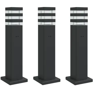 vidaXL Wegeleuchte Aluminium 50,0 cm 3 Stk. Schwarz