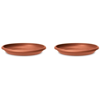 Scheurich 53167 0 Untersetzer aus Kunststoff, Terracotta, 33 cm Durchmesser, 5,0 cm hoch (Packung mit 2)