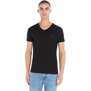 Tommy Hilfiger Herren T-Shirt Kurzarm Core Stretch V-Ausschnitt, Schwarz (Black), XXL