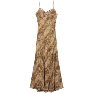 MANGO Sommerkleid Bella schoko / pueblo / hellbraun 36