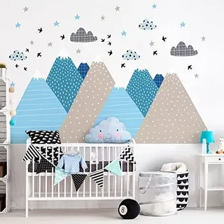 Wandsticker Kinderzimmer skandinavische Berge Lynka H40 x L60 cm Deko