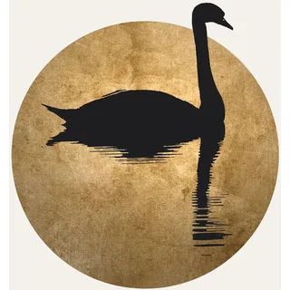 LIVING WALLS Fototapete "ARTist The Swan" Tapeten Gr. B/L: 2 m x 2,8 m, schwarz-weiß (gold, schwarz, weiß) Fototapeten