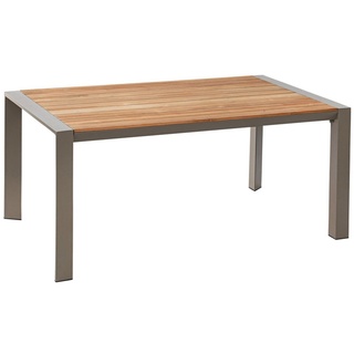 Dehner Gartentisch Ausziehtisch Cleveland, 160/240 x 101 x 76 cm, FSC®-zertifizierter Holztisch, ausziehbare Tischplatte, Alu-Gestell beige