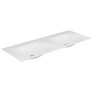 Keuco EDITION 11 Varicor-Doppelwaschtisch 140 cm, Badkeramik, 31263701402-MaßA-140cm-MaßB1-35cm-MaßB2-105cm, arktisweiß seidenmatt