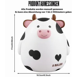 Kuh Sparschwein 17x16,5cm weiß Spardose Kinder Geschenk Zimmer Dekoration