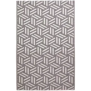 Homescapes Outdoorteppich, Grau, Kunststoff, Grafikmuster, Rechteckig, 240x300 cm, Global Recycled Standard (Grs), Teppiche & Böden, Teppiche, Outdoorteppiche
