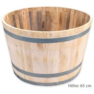 Temesso Badebottich D100 cm Badefass aus Kastanienholz, neu gefertigt: 65 cm Höhe, für 2 Personen braun