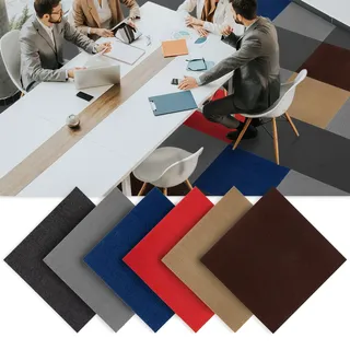 Floordirekt Teppichfliesen Scene - Bodenbelag aus Nadelfilz - 40x40 cm - selbstklebend & antistatisch - Filzfliese für Büro und Gewerbe - Filzteppich (Rot, 1 Stück)