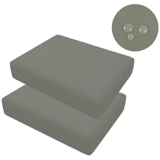 Highdi 2 Stück Outdoor Sitzkissenbezug Wasserdicht, rutschfest Gartenpolster Sofa Kissenbezüge, Wetterfest Cushion Cover mit Reißverschluss für Terrassenstuhl Gartenmöbel (Hellgrau,55x45x10cm)