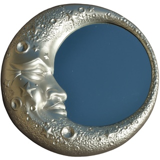 LIGUORO SHOP Runder Spiegel mit Rahmen Mond im venezianischen Barock-Stil, Vintage, Shabby Chic, 32 cm (Silber)
