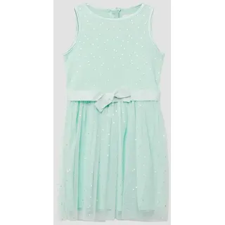 s.Oliver Minikleid Kleid Kurzes Kleid mit silbernen Punkten und Gürtel blau 104 EU