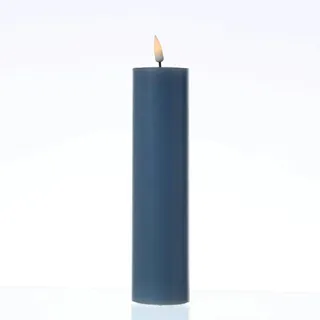 Deluxe Homeart LED Kerze Mia Deluxe Echtwachs Wachsspiegel flackernd H: 20cm D: 5cm blau
