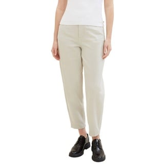 TOM TAILOR Denim High-waist-Jeans Paperbag mit gerafftem Bund und weitem Bein beige|grau XL