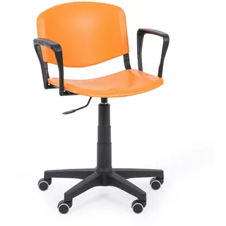 Bürostuhl ISO mit Armlehnen, drehbare, orange