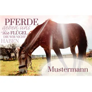 Manutextur Fußmatte mit Namen - Motiv Pferd - viele Motive - Schmutzfangmatte personalisiert - Größe 50x80 cm - persönliches & individuelles Geschenk