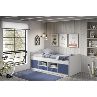Einzelbett VIPACK "Bonny" Betten Gr. Liegefläche B/L: 90 cm x 200 cm Betthöhe: 60 cm, kein Härtegrad, blau (weiß, blau) Betten mit Bettkasten