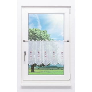 Scheibengardine Leuchtturm " (Bx H) 48.90cm * 40cm" Blau/rot-blau