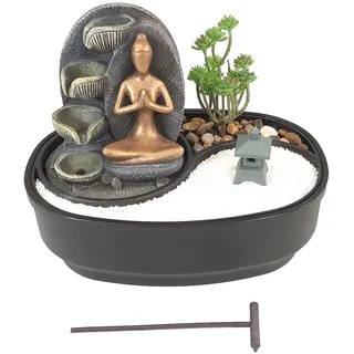Lemodo Zimmerbrunnen mit ZEN Garten grau