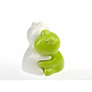 By Bers Frosch Umarmung Salzstreuer grün/weiß unbefüllt