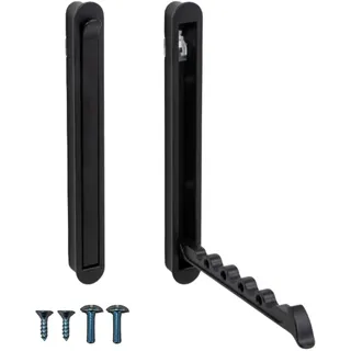Gedotec Kleiderhaken klappbar aus Metall 140 mm Schwarz matt zum Schrauben - Garderobenhaken MITAL - ausklappbarer Kleiderbügelhalter für Holzpaneel & Möbel