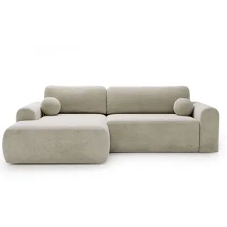GRAINGOLD Eckcouch Polyester 3-Sitzer Weiß