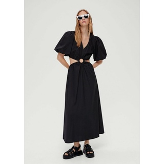Q/S by s.Oliver Minikleid Zweiteiliges Popeline-Kleid Cut Out, Raffung rot|schwarz 36