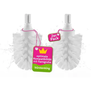 Bürstenking Reinigungsbürste passend für hansgrohe WC-Garnituren, Axor, Allegroh, Arco, Carlton, Mondaro, Uno, Terrano, Steel, Starck, (2 Stück) weiß