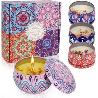 4 StüCk Duftkerzen Geschenkset, Mini Duftkerzen Set | NatüRliches Sojawachs Kerzen Duft für Geburtstag Weihnachten Muttertags Geschenke