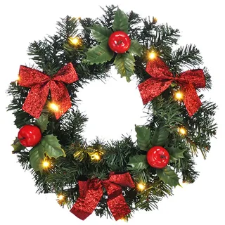 Haushalt International Dekokranz Beleuchteter Weihnachts Türkranz Lichterkranz Weihnachtsdeko