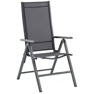 Sunfun Maja Slim Garten-Positionssessel  (Anthrazit, Aluminium/Textilene, Rückenlehne verstellbar)