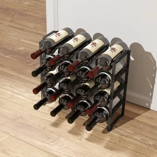 Homcom Weinregal 42,5 x 16,5 x 41 cm Schwarz