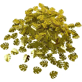 Oblique-Unique® Monstera Blätter Konfetti 180 Stk. für Geburtstag Feier Sommer Hawaii Party Tisch Deko Streudeko (Gold)